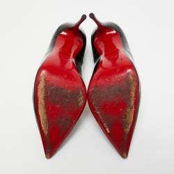 Pre Owned Christian Louboutin Black Patent Leather So Kate Pumps Size 38