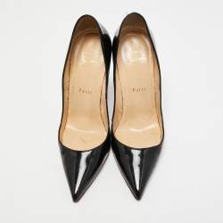 Pre Owned Christian Louboutin Black Patent Leather So Kate Pumps Size 38