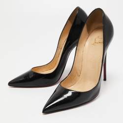 Pre Owned Christian Louboutin Black Patent Leather So Kate Pumps Size 38