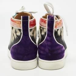 Christian Louboutin Multicolor Fabric Tie Dye High Top Sneakers Size 39.5