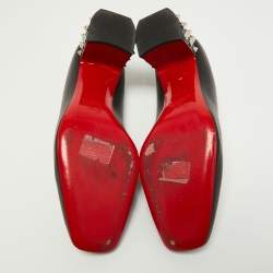 Pre Owned Christian Louboutin Black Leather Donna Spike Pumps Size 39