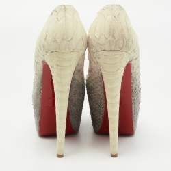 Christian Louboutin Grey/Light Yellow Python Daffodile Pumps Size 37