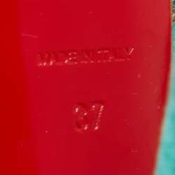 Pre Owned Christian Louboutin Turquoise Embellished Suede Lady Peep Pumps Size 37