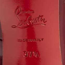 Pre Owned Christian Louboutin Red Patent Very Prive Pumps Size 37.5