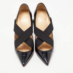 Pre Owned Christian Louboutin Black Patent Leather Sharpstagram Pumps Size 36