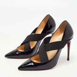 Pre Owned Christian Louboutin Black Patent Leather Sharpstagram Pumps Size 36