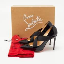 Pre Owned Christian Louboutin Black Patent Leather Sharpstagram Pumps Size 36