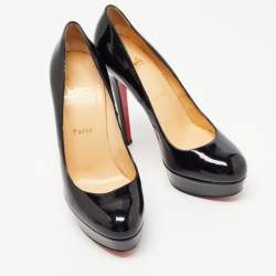 Pre Owned Christian Louboutin Black Patent Leather Bianca Pumps Size 38