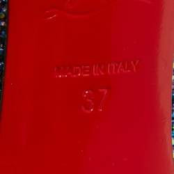 مملوكة مسبقًا Christian Louboutin Metallic Blue Crystal Embellished Suede Pigalle Follies Pumps Size 37