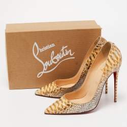 Pre Owned Christian Louboutin Gold Python Leather So Kate  Pumps Size 40