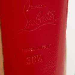 Pre Owned Christian Louboutin Beige Patent Leather Jamie Platform Pumps Size 38.5