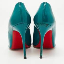 Pre Owned Christian Louboutin Green Patent Leather Kate Pumps Size 39