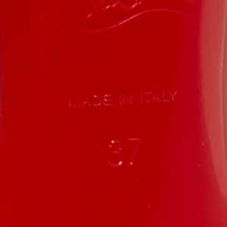 Pre Owned Christian Louboutin Red Patent Leather Kate Pumps Size 37