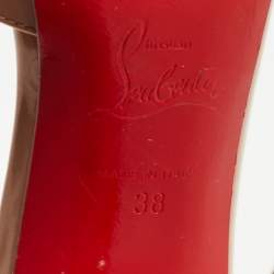 مملوكة مسبقًا Christian Louboutin Beige Patent Leather Iriza D'orsay Pumps Size 38