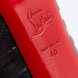Pre Owned Christian Louboutin Metallic Grey Laminated Suede Miss Benin Knotted Pumps Size 40