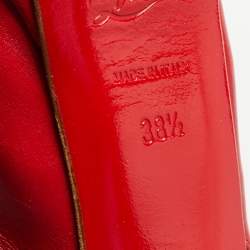 Pre Owned Christian Louboutin Red Leather Lady Clou Slingback Pumps Size 38.5