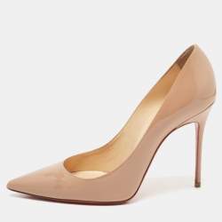 Christian Louboutin Beige Patent Leather Kate Pumps Size 38.5