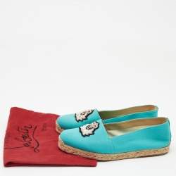 Christian Louboutin Blue Canvas Gala Espadrille Size 38