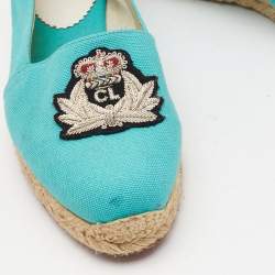 Christian Louboutin Blue Canvas Gala Espadrille Size 38