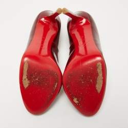 مملوكة مسبقًا Christian Louboutin Metallic Red Patent Simple Pumps Size 40