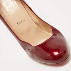 مملوكة مسبقًا Christian Louboutin Metallic Red Patent Simple Pumps Size 40