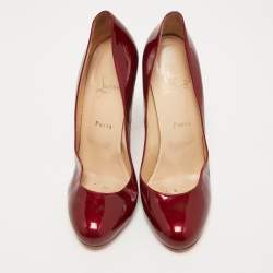 مملوكة مسبقًا Christian Louboutin Metallic Red Patent Simple Pumps Size 40