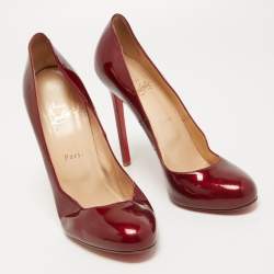 مملوكة مسبقًا Christian Louboutin Metallic Red Patent Simple Pumps Size 40