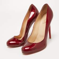 مملوكة مسبقًا Christian Louboutin Metallic Red Patent Simple Pumps Size 40