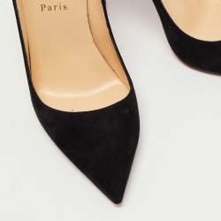Pre Owned Christian Louboutin Black Suede Pigalle Pumps Size 38