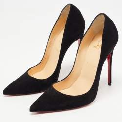 Pre Owned Christian Louboutin Black Suede Pigalle Pumps Size 38