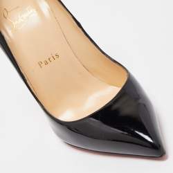 Pre Owned Christian Louboutin Black Patent Pigalle Pumps Size 38