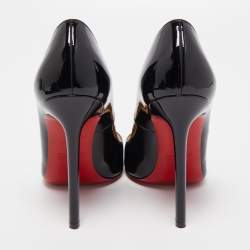 Pre Owned Christian Louboutin Black Patent Pigalle Pumps Size 38