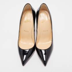 Pre Owned Christian Louboutin Black Patent Pigalle Pumps Size 38