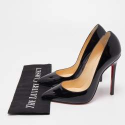 Pre Owned Christian Louboutin Black Patent Pigalle Pumps Size 38