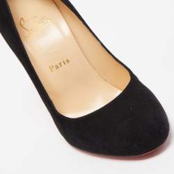 Pre Owned Christian Louboutin Black Suede Fifi Pumps Size 38