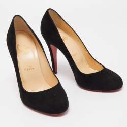 Pre Owned Christian Louboutin Black Suede Fifi Pumps Size 38