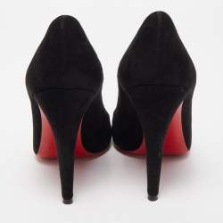 Pre Owned Christian Louboutin Black Suede Fifi Pumps Size 38