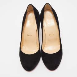 Pre Owned Christian Louboutin Black Suede Fifi Pumps Size 38