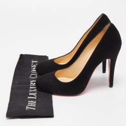 Pre Owned Christian Louboutin Black Suede Fifi Pumps Size 38