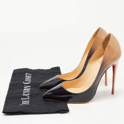 Christian Louboutin Beige/Black Patent Leather Ombre So Kate Pumps Size 38