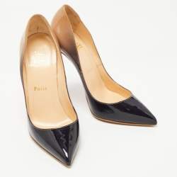 Christian Louboutin Beige/Black Patent Leather Ombre So Kate Pumps Size 38