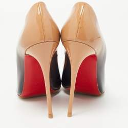 Christian Louboutin Beige/Black Patent Leather Ombre So Kate Pumps Size 38