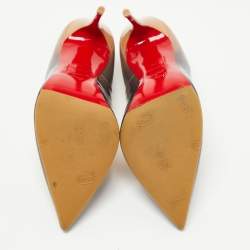 Christian Louboutin Beige/Black Patent Leather Ombre So Kate Pumps Size 38