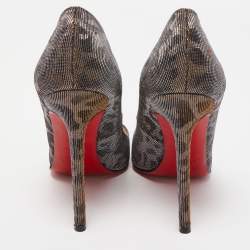 مملوكة مسبقًا Christian Louboutin Gold/Silver Iridescent Lurex Fabric  Pigalle Pumps Size 36.5