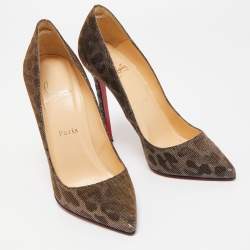 مملوكة مسبقًا Christian Louboutin Gold/Silver Iridescent Lurex Fabric  Pigalle Pumps Size 36.5