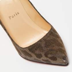 مملوكة مسبقًا Christian Louboutin Gold/Silver Iridescent Lurex Fabric  Pigalle Pumps Size 36.5