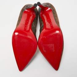 مملوكة مسبقًا Christian Louboutin Gold/Silver Iridescent Lurex Fabric  Pigalle Pumps Size 36.5