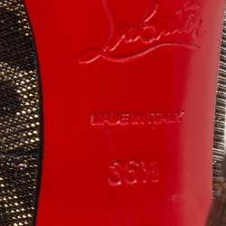 مملوكة مسبقًا Christian Louboutin Gold/Silver Iridescent Lurex Fabric  Pigalle Pumps Size 36.5