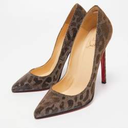مملوكة مسبقًا Christian Louboutin Gold/Silver Iridescent Lurex Fabric  Pigalle Pumps Size 36.5