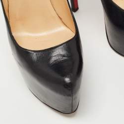 Pre Owned Christian Louboutin Black Leather Daffodile Pumps Size 38